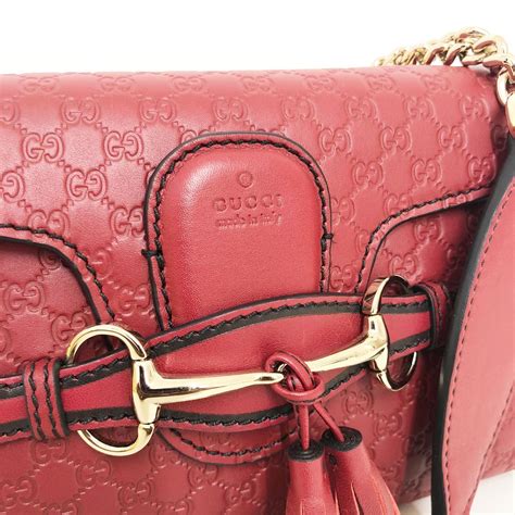 gucci emily mini guccissima|GUCCI Guccissima Mini Emily Chain Shoulder Bag Red.